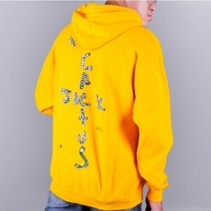 Travis Scott PlayStation PS5 Motherboard Cactus Jack Hoodie - Gold/Yellow NEW!